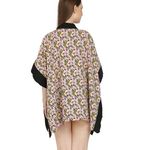 14th & Union Black Trim Pink & Yellow Floral Kimono Top Swim Cover Up One Size Photo 2