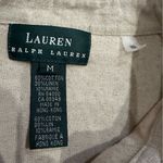 Ralph Lauren Lauren Size M Natural Oatmeal Linen Cotton Shirt Dress Button Knee Photo 3