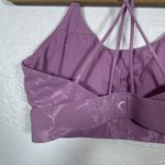 Zyia  Active Women M Lilac Lavender Purple Floral Double Strap Sports Bra Padded Photo 4