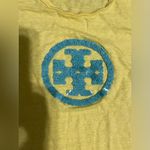Tory Burch  Sequin Logo Tee Shirt Logo Yellow Blue Size Medium Y2K Photo 4