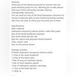 Toulite 16 pcs Halloween day of the dead costumes set for woman&men for cosplay Black Photo 8