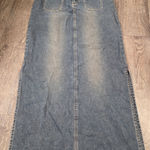 Unionbay  Vintage 2000s Y2K Dark Wash Grunge Maxi Jean Denim Skirt Long Size 9 Photo 0