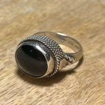 Sterling Silver Raised Black Onyx 925  Ring Photo 1