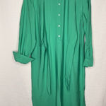 Loft NWT  Outlet Maxi Shirt Dress‎ Button Down Size 12 Kelly Green Womens Photo 0