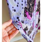 Vintage 70s Maxi Dress Sea Siren Print Purple Black Sexy Fit Side Slits Maxi Size 6 Photo 3