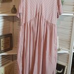 Emery Rose Maxi Dress Dusty Pink and White Stripes Size 3X Photo 2
