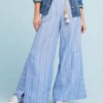 Anthropologie Anthro Blue Striped Rope Palazzo Pants size 2 Photo 3
