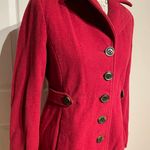 Fleet Street LTD Wool Peacoat collar button fit bodice Vintage Sz S Red Photo 2