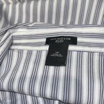 Ann Taylor Petite Black Gray White Striped Button down Dress Shirt Size 14P Photo 3