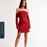 Abercrombie & Fitch Long Sleeve Off The Shoulder Satin Dress Size Small Tall Photo 1