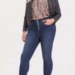 Torrid  Sky High Skinny Jeans Button Fly Blue 16 Photo 0