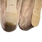 Seychelles Anthropology  Women's 9W Wide Taupe Suede Ruched Wedge Heel Shoes Photo 11