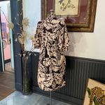 Never A Wallflower Ruffle Neck Damask Babydoll Cotton Mini Dress Photo 7