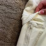 Free People Utility Cargo Jeans Raw Hem Neutral Off White Photo 3