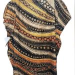 Go Couture  Nordstrom Women's Crew Neck Camel Printed Blouse  Sz M Photo 2