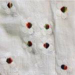Anthropologie fig & flower Smocked Semi-Sheer Peasant with rainbow Embroidered Flowers Boho Photo 3