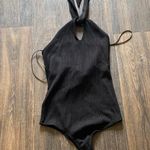 The Range Black Bodysuit Wave Rib Tied Bodysuit Photo 1