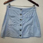 Altar'd State Alter'd State Mini Skirt Faux Suede Pockets Baby Blue/ Small Photo 0
