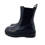 Good American  Black Faux Leather Chelsea Lug Sole Pull On Combat Boots 11 NEW Photo 7
