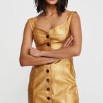 Free People NWT Goldie Mini Dress Cow Leather Sleeveless Size 8 Photo 0