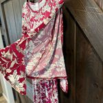 Kaileigh Floral Print Dark Pink Dress Size Small Photo 2