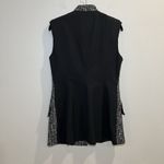 Karen Millen  Tweed Women’s Long‎ Vest Size 8 Wool Cotton Blend Black Photo 1