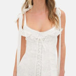 For Love & Lemons  Zahra Mini Dress in White Medium New Womens Party Photo 0
