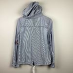 SO  Jacket Womens Medium‎ Blue Stripe Field Full Zip Flap Pocket Lightweight New Photo 3
