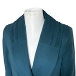 Vintage 80s Alorna Wool Blend Trench Coat Double Breasted Peacock Blue Women's M Size M Photo 2