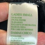 Green Tea  Black Knit Solid Top Womens Small Short Sleeve Photo 11