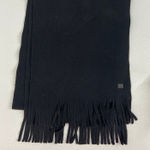 NY women's solid‎ black tassel fringe fleece soft warm winter scarf fashion gear Photo 0