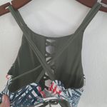 Roxy S Tropical String Tie Corset Front Halter Top in Teal Pink New! Photo 3