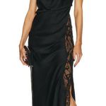 NWT SIMKHAI Vera Lace Trim Cowl Neck Dress Open Back Black Size 2 Photo 0