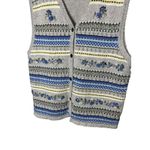 Northern Reflections Vintage  Floral Knit Vest XL Sweater‎ Button Up Top Photo 2