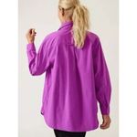 Athleta Oversized Poplin Top Button Up Shirt Relaxed Athleisure Purple 3X NWT Photo 2