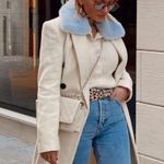 ZARA Faux Fur Lapel Collar Knit Cardigan Photo 3