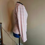 Allegra K  Medium Coral and White Striped Blazer Photo 6