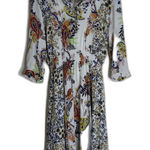 Fig And Flower Dress Womens Medium White Floral Paisley Boho Rayon 3/4 Sleeve Photo 0