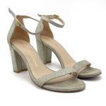 Stuart Weitzman  Nudistcurve 75 Glitter Block Heel Sandals Platino Size 7 Wedding Photo 6