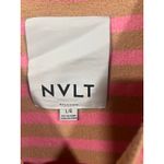 Anthropologie NVLT Striped Cardigan Sweater Lady Jacket Pink Tan Large Preppy Photo 7