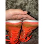 Nike  Coral Orange FlyKnit Running Sneakers Tennis Shoes Photo 3