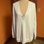 Aerie  Vacay Every Day VNeck Sweatshirt Oatmeal Off-White Oversized Cozy Pullover Photo 10