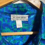 St.John Sport small blue/green print shirt dress womens designer colorful Blue Photo 2