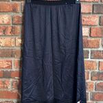 Olga womens vintage elastic waist satin midi slip black Small Photo 1