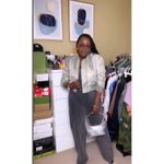 Divided H&M Short Insulated Bomber Jacket Padded Shoulders Green Womens S New Photo 9