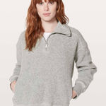 Lululemon ‎ Athletica Gray Sweatshirt Sherpa and quarter zip w pockets Photo 0