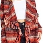 BB Dakota X Steve Madden Canyon Cutie Cardigan Stripe Open Front Orange M NWT Photo 0