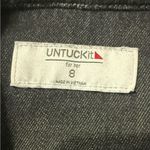 UNTUCKit Black Notched Collar Snap Button Down Dolly Shirt Size 8 Photo 5