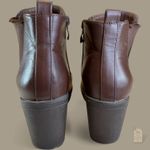 Top Moda Brown Platform Chelsea Boots Chunky Heel Size 7 Faux Leather Grunge Photo 4