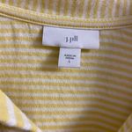 J.Jill tunic top white yellow striped collared v neck cotton Large Photo 6